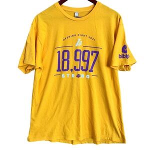 Los Angeles Lakers NBA Tshirt Adult XL Yellow Opening Night 2021 Basketball